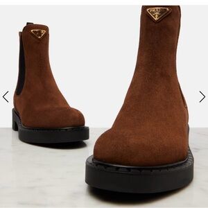 Prada Brown Suede Ankle Boots
